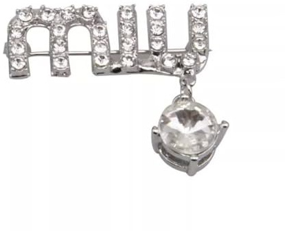 Rhinestone MIU Letter Brooch Crystal Letter Pin Badge Dress Sweater Coat Lapel Pin Accessories Jewelry Gift for Women