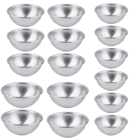 NyxSeat Lot de 16 petits moules à gâteau semi-circulaires, moules à neige Meiniang, moules à boules de bain, outils de gâteau faits à la main, moules à gâteaux et moules à savon.