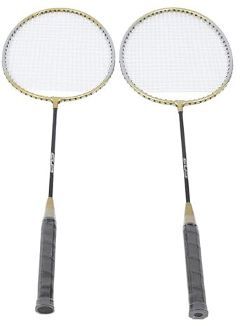 Badmintonschläger 2er-Set, Federballschläger aus Legierung, Flexibel, Leicht, Hochfest, Tragbar, Gute Elastizität, mit Tasche für Unterhaltung für Erwachsene und Teenager