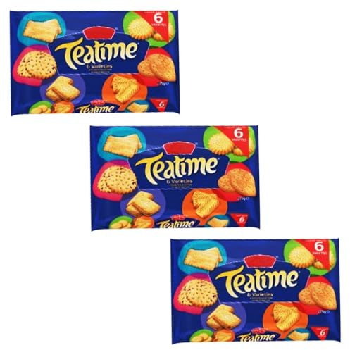 Traditional British Biscuit Selection – Classic Teatime Variety, 3 x 275g | Assorted classic biscuits in three 275g packs – ideal for tea breaks, family sharing, office snacks, guests and gifting.