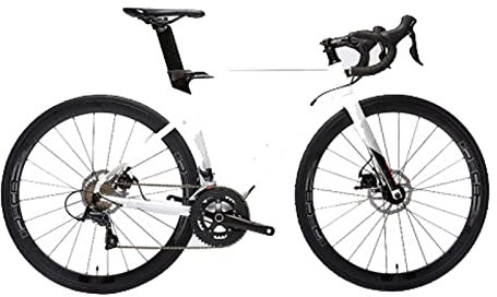 LXHAHQ Rennrad Carbon-Rennrad Doppelscheibenbremsen Carbonrahmen/Weiß