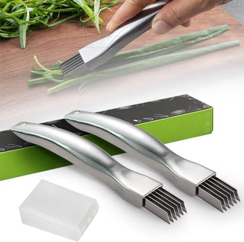 Spring Onion Slicer, Shred Silk The Knife, Zwiebelmesser Zwiebel Shredder Messer, Scallion Cutter Aus Edelstahl, Scallion Cutter Obst Gemüse Lebensmittel Knoblauch Chopper
