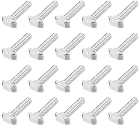PATIKIL M8x30 Hammer Head Bolt T Screw, 20 Pcs T Slot Drop in Bolt Hammer Head Bolts for 4040 Series European Standard Aluminum Profile