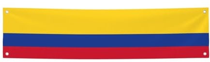 jingong Bandera de Colombia con estampado de bandera de Colombia, para fiestas, cumpleaños, bodas, graduaciones, interiores y exteriores