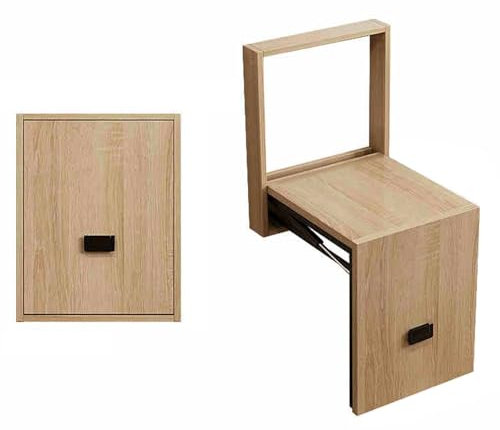MZQMK Sgabello Pieghevole A Parete, Anca da Ingresso A Muro Sedia Invisibile, Panca per Scarpe in Legno Pieghevole, per Corridoio Bagno(D)