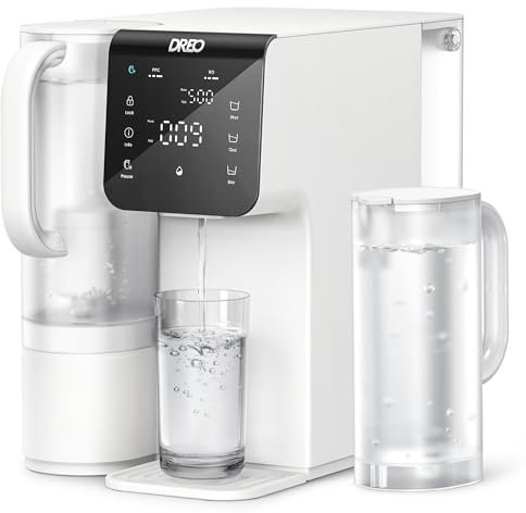 DREO Reverse Osmosis Water Filter Countertop, 7-Stage RO Water Filtration System, 3:1 Pure to Drain, Portable Water Pitchers for Home Kitchen, No Installation, Reduce TDS, BPA Free