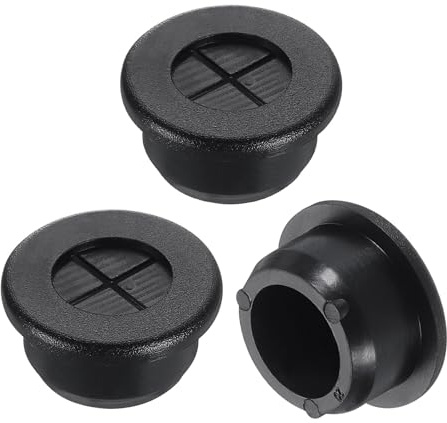sourcing map 3 Pcs Cable Cord Grommet, 13/16 Inch (20mm) Desk Grommet Flexible Rubber Grommets Wire Hole Cover Pass Through for Office Computer Desk Wire Organizer, Black