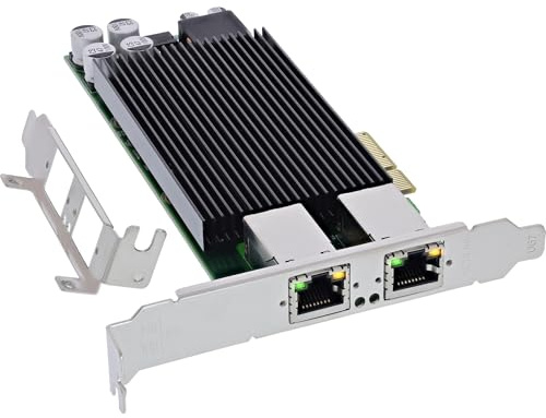 InLine® Scheda di rete Dual Gigabit, 2 x RJ45 1Gb/s, PCIe x4, PoE+ con piastra a basso profilo, 51125P