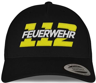 tshirtladen Snapback Cap Feuerwehr 112 – Bestickte Cap für Feuerwehrleute, Einsatzkräfte und Retter, Geschenk für Kameraden oder Blaulicht-Fans, Trucker Cap für Ehrenamt und Freizeit