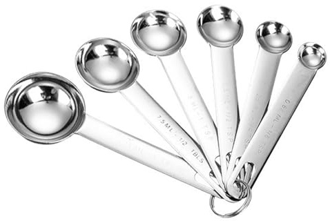 Twcyws Measuring Spoons Set, 6 Pcs Set Stainless Steel Measuring Spoon Measurements Set for Baking, Cooking,Kitchen (Measuring Spoons)