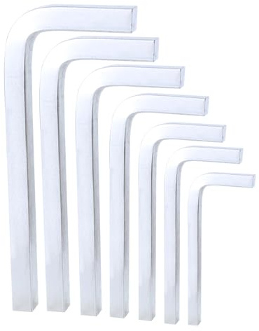 Limtula Juego de 7 destornilladores de cabeza cuadrada en forma de L de 3 a 10 mm, acero cromado duro para apretar tornillos cuadrados llaves en forma de L