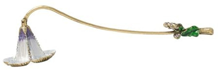 Milageto Strumento per spegnere le candele con fiore smaltato, robusto, artigianale, decorativo, multifunzionale, lungo 8,5 pollici