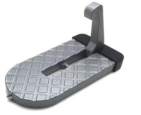 voiture support pied Pédale de porte de voiture, en alliage d'aluminium, crochet de verrouillage, marteau de sécurité, accessoire universel pour voiture marchepied voiture(1pcs silver)