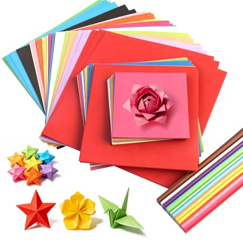 840 Blatt Origami Papier 20x20/15x15/10x10cm Bunt 70g/m²