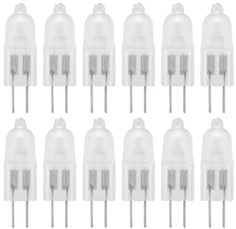 NCC-Licht 12 x Halogenlampe Stiftsockel Axialwendel 50W GY6,35 12V MATT Satin