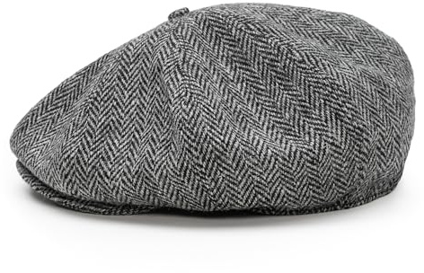 Sterkowski Peaky Paperboy Cap | Harris Tweed Newsboy Cap für Herren | Klassisch Elegante 8 Panels Mütze