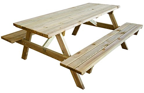 VERDELOOK | PIC Nic, Tavolo con panche in Legno impregnato 180x120x70 cm