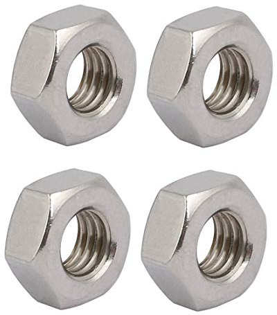sourcing map Tuerca hexagonal rosca izquierda de acero inoxidable M10 x 1,5 mm métrico 4 piezas