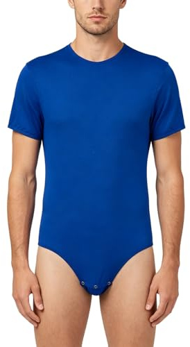 inlzdz Herren Overall Kurzarm/Ärmellos Body aus Baumwolle Einteiler Bodysuit mit Druckknöpfen im Schritt Männerbody Unterhemd Fitness Sportbody