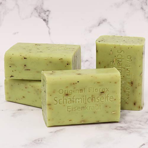 Schafmilchseife eckig 4x100g, Eisenkraut verpackt in Cello
