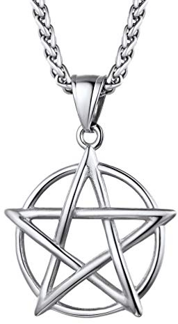 PROSTEEL Herren Anhänger Halskette Solomon Pentagramm-Siegel Amulett Glücksbringer Modeschmuck für Männer Jungen Edelstahl/18k vergoldet/schwarz Metall plattiert