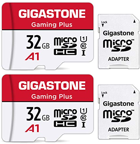 【For Switch 1 Only】 GIGASTONE 32GB Tarjeta de Memoria Micro SD, Paquete de 2, Gaming Plus, Compatible con Nintendo Switch, Velocidad 90 MB/s, Grabación de Video Full HD, Micro SDHC UHS-I A1 Clase 10