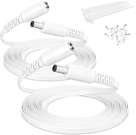 Itramax 12V DC Flat Extension Cable 3M/10FT,2Pack 5.5mmx2.1mm Extender Cord | DC5521 Female to Male Barrel Jack Power Supply Lead for CCTV IP Security Camera,DVR,NVR,LED Strip,TP-Link Tapo C200 C310