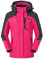 donhobo Damen Outdoorjacke Winddicht Wasserdicht Atmungsaktiv Funktionsjacke Verdickt Fleece-Futter Winterjacke Softshelljacken Wanderjacke (Rose, XL)