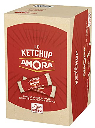 AMORA Ketchup Boite Présentoir 200 Dosettes 10 ml 100 g