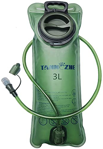 TANNOZHE Trinkblase 3 Liter auslaufsicheres Wasserreservoir,BPA-freier Trinkrucksack-Ersatz,Sport-Reise-Reservoir Trinkrucksack Pack Wandern im Freien-Grün