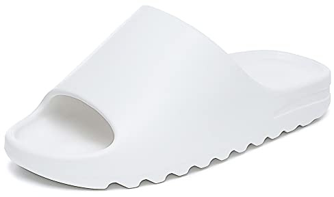 Pillow Slides Slippers Shower Shoes,Massage Foam Bathroom Slippers Thick-Soled Summer Slippers Pool Gym House Slipper for Indoor Outdoor,White,41