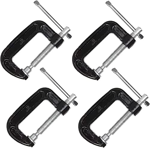 2 Inch C-Clamp Set, Heavy Duty Steel C Clamp Industrial Strength C Clamps for Woodworking, Welding, and Building(4PCs)