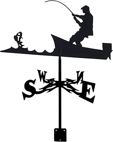 CAZARU Wetterfahne, Katze, Schaf, Schwan, Kunstdekor, Edelstahl, langlebig, Wetterhahn, Richtungsanzeiger, Wetterfahne, Messwerkzeuge für Outdoor, Hof, Garten, Pavillon, Dekorationen, Angler