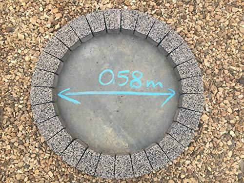 78 cm Garden Stones Circle Tree Surrounding Granite Bricks Plant Flowers Ring Lawn Grass Border Edging Decorative Concrete Stones Fountain Statue Bird Feeder Base Surroun Grey Slabs