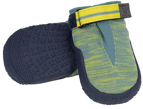 RUFFWEAR Hi & Light Dog Shoes, Pair, Premium Dog Boots, Breathable Grip Trail Shoes, Dog Running Shoes & Climbing Shoes or for Injured Paws, Protection for Hot or Cold Weather, 7cm, River Rock Green