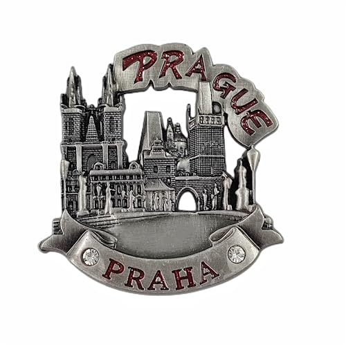 Prag Tschechische Republik Kühlschrankmagnet 3D Reise Souvenir Kühlschrank Dekoration Magnetaufkleber Handbemalt Bastelkollektion