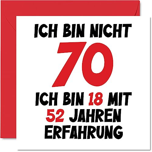 Stuff4 70. Geburtstagskarte Lustig für Männer und Frauen Ihn Sie | Ich Bin 18 und 52 Jahre Erfahrung, Lustiger Siebzig Siebzigste Alles Gute Zum Karte Geburtstag