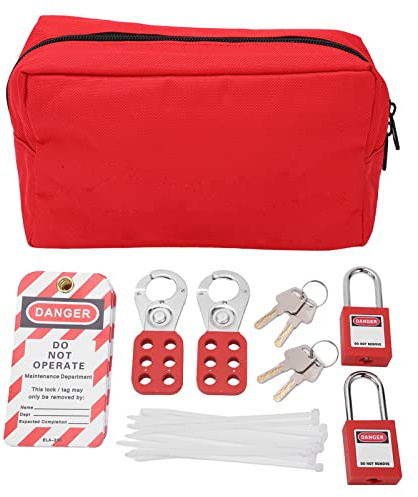 Serrure ¨¦lectrique Kit de Marquage avec Cadenas de Consignation Etiquette Loto Serrure ¨¤ cl¨¦ Clip Poche ¨¤ cl¨¦ pour Verrouiller Les Produits Marqu¨¦s