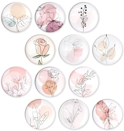 12 Stück Kühlschrank Magnete,3D Kristallglas Magnete Kühlschrank, Magnete Kunst,Magnet Dekorative,Rund Dekorative Magnete für Kühlschrank, Magnettafel, Whiteboard, Pinnwand (30mm)