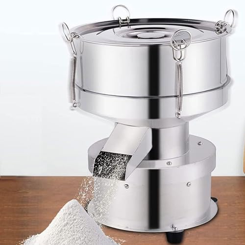 Máquina de tamizado vibratorio eléctrico,Máquina tamiz de polvo de 50 W,Tamizador de harina eléctrico profesional,Tamiz de harina de malla 40 y 60, Máquina de tamiz vibratorio de acero inoxidable