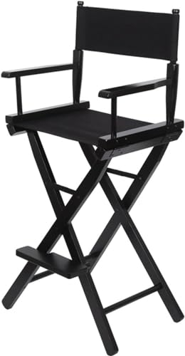 Regiestuhl, Make-up-AR-Stuhl, klappbarer Regiestuhl, tragbarer Holzstuhl, Faltbarer Make-up-AR-Stuhl, Schwarz
