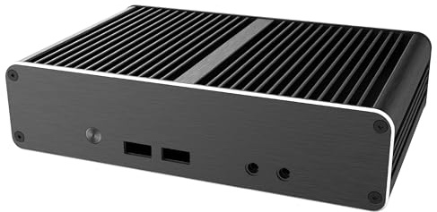 Akasa Newton CAC, diseñado para Intel NUC 11 (Atlas Canyon) Mini PC, carcasa de aluminio sin ventilador con un disipador de calor SSD M.2, con procesadores Pentium Silver o Celeron, A-NUC83-M1B