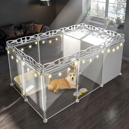 Katzenkäfige für den Innenbereich, Hundelaufstall, DIY Katzengehege, abnehmbarer Kaninchenkäfig, Kleintierkäfig, Meerschweinchen-Laufstall mit Türen, für Katzen, Hasen, Chinchillas, Meerschweinchen