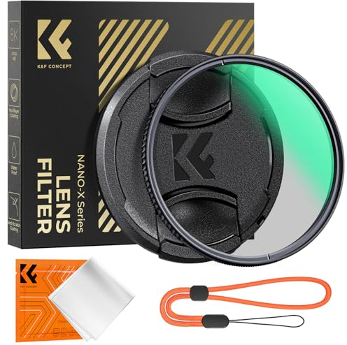 K&F CONCEPT Filter 77mm Polfilter CPL HD Optisches Glas mit Multi-Nano-Beschichtung mit Objektivdeckel, Filter+Objektivdeckel Kit (Nano-Xcel)