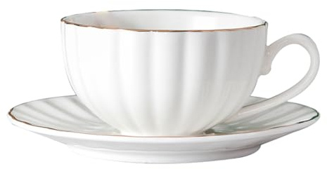 PRETYZOOM Ensemble Tasse À Café En Céramique Avec Soucoupe Tasse À Thé Porcelaine Élégante Pour Cappuccino Latte Chocolat Chaud – Service Vaisselle Pour Maison Et Restaurant