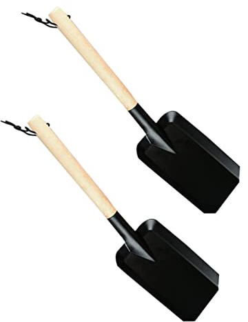 FUNOMOCYA Outdoor Eisenschaufel 2 Stück Mit Langem Gummiholzgriff Pflanzschaufel Für Garten Und Kinder Robust Und Vielseitig Einsetzbar