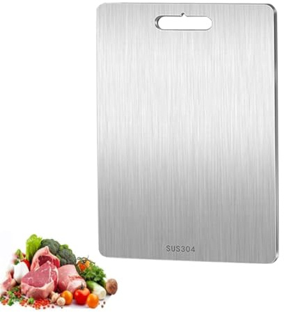 Zillary Tagliere In Acciaio Inox 304, 34*23cm, Multifunzionale, Argento
