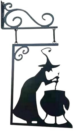 Hexe Halloween Dekorationen Outdoor Gruseliges Metall Silhouette Schild Türdeko Halloween Tür Eckschild Hexe Metallsilhouette Wandschild Deko Zum Aufhängen Halloween Silhouette Hanging Türdekoration