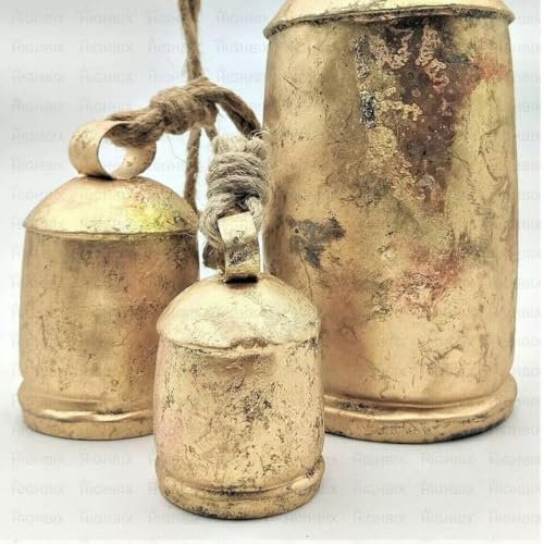 Stück Riesige Harmonie-Kuhglocken, groß, Vintage, handgefertigt, rustikal, glückliche Weihnachten, antike Glocke, Weihnachtshof-Windspiel, Dekoration, 17,8 cm, 1 Stück