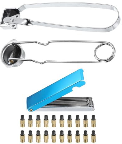 sourcing map 23pcs Torch Tip Cleaner 12 Wire Stainless Steel Carb Cleaning Kit with a Flat File for Carburetors Cleaning Engine Gas Sprinklers Shower Heads Wire, Blue